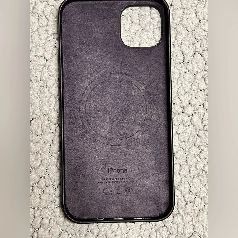 Apple Black Leather Phone Case For I phone 14 Plus